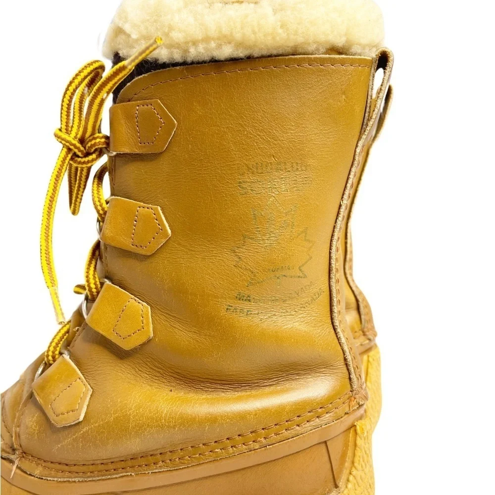 SOREL Vintage Chugalug waterproof Sherpa lined snow boots CANADA size 5. Tan
